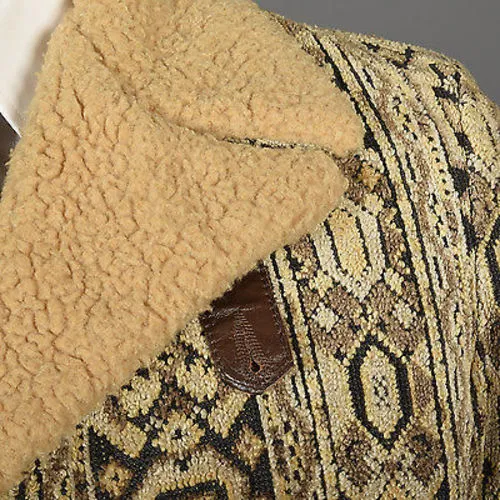 1970s Men's Bohemian Tapestry Carpet Coat