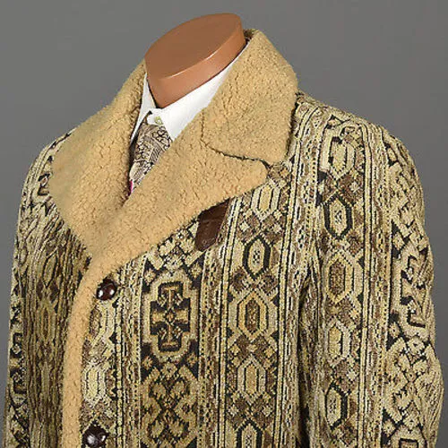 1970s Men's Bohemian Tapestry Carpet Coat