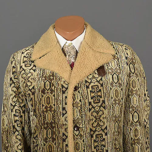 1970s Men's Bohemian Tapestry Carpet Coat