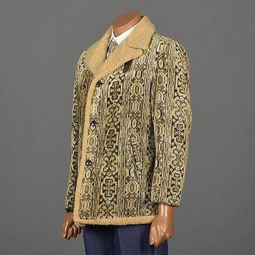 1970s Men's Bohemian Tapestry Carpet Coat