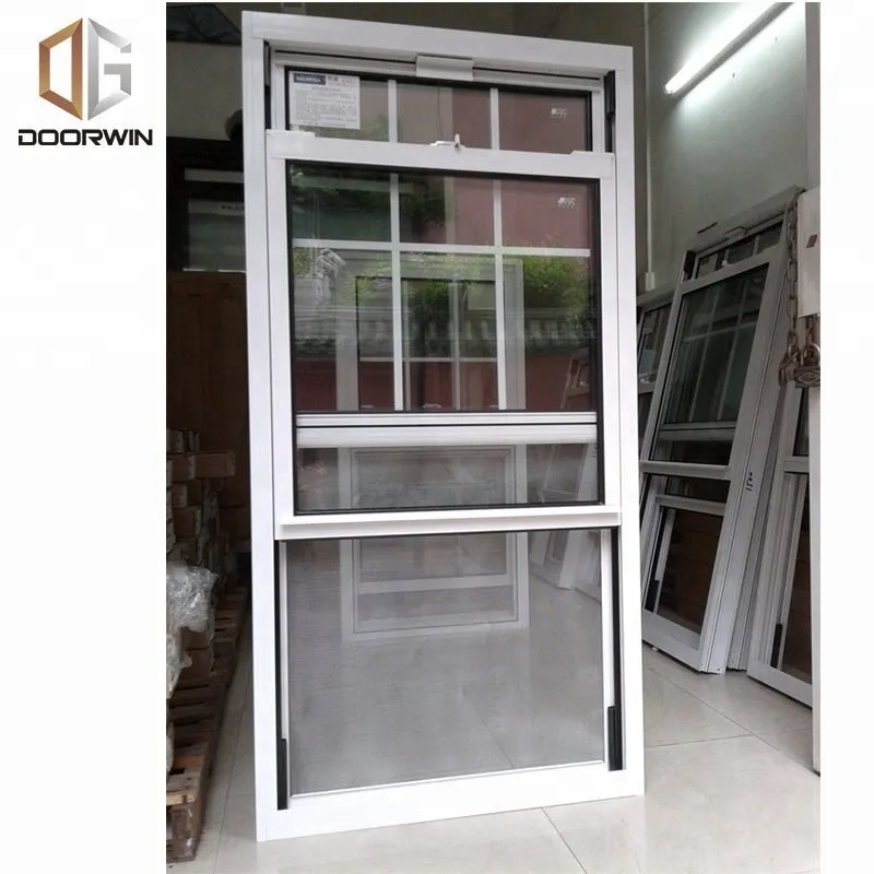 2022 latest design American Single Hung Thermal Break Aluminum vertical Sliding Window with inside grill by Doorwin