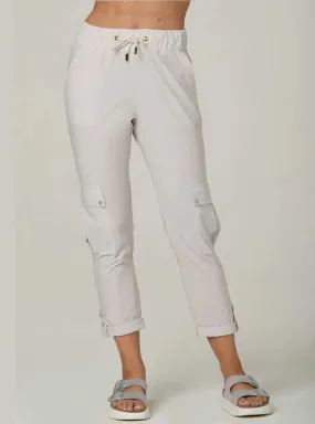 925 Fit Women's Precious Cargo Elastic Waist Jogger Pants - Rose Water Off White