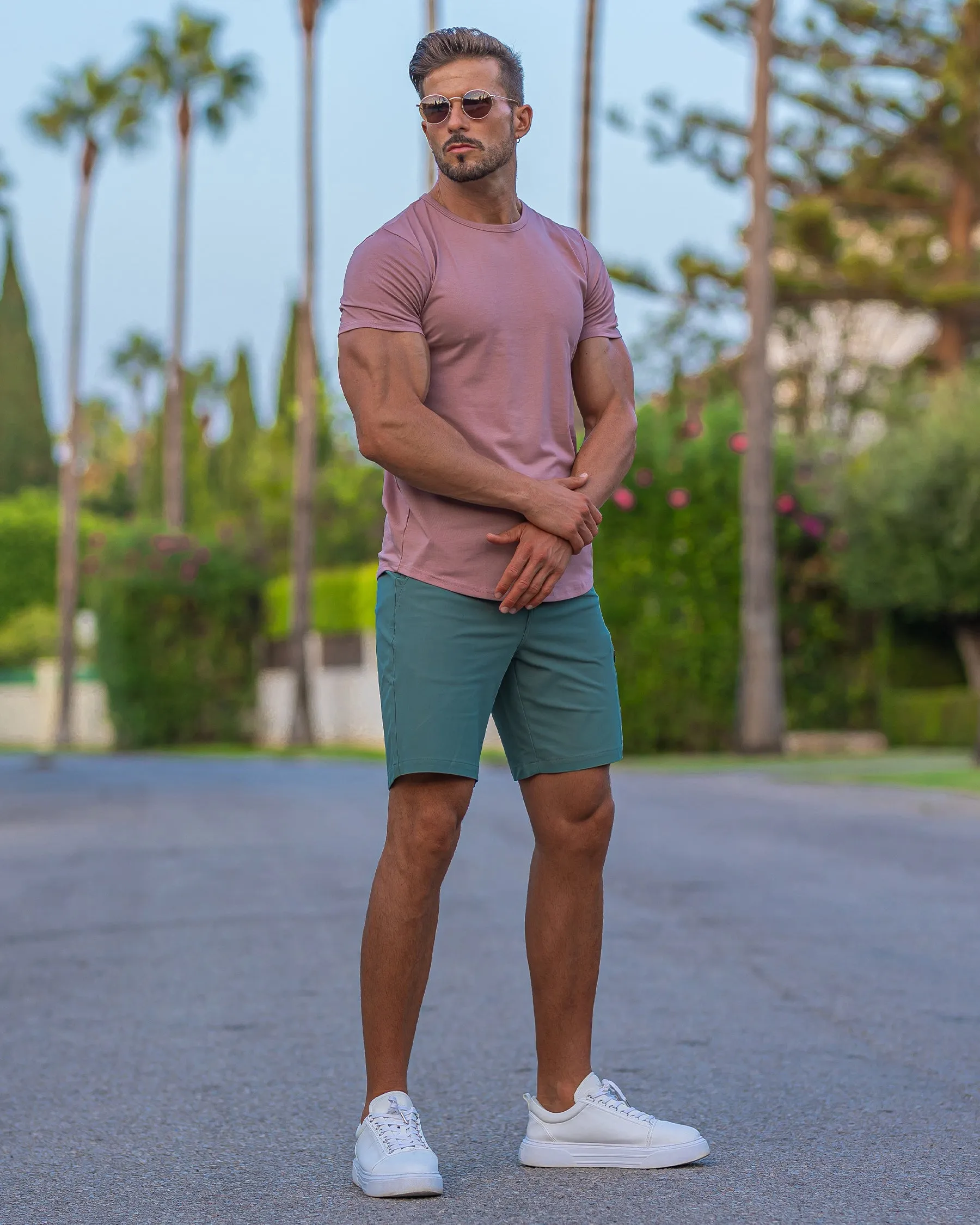 All Day Elite Curve-Hem Tee Stretch Short Sleeve