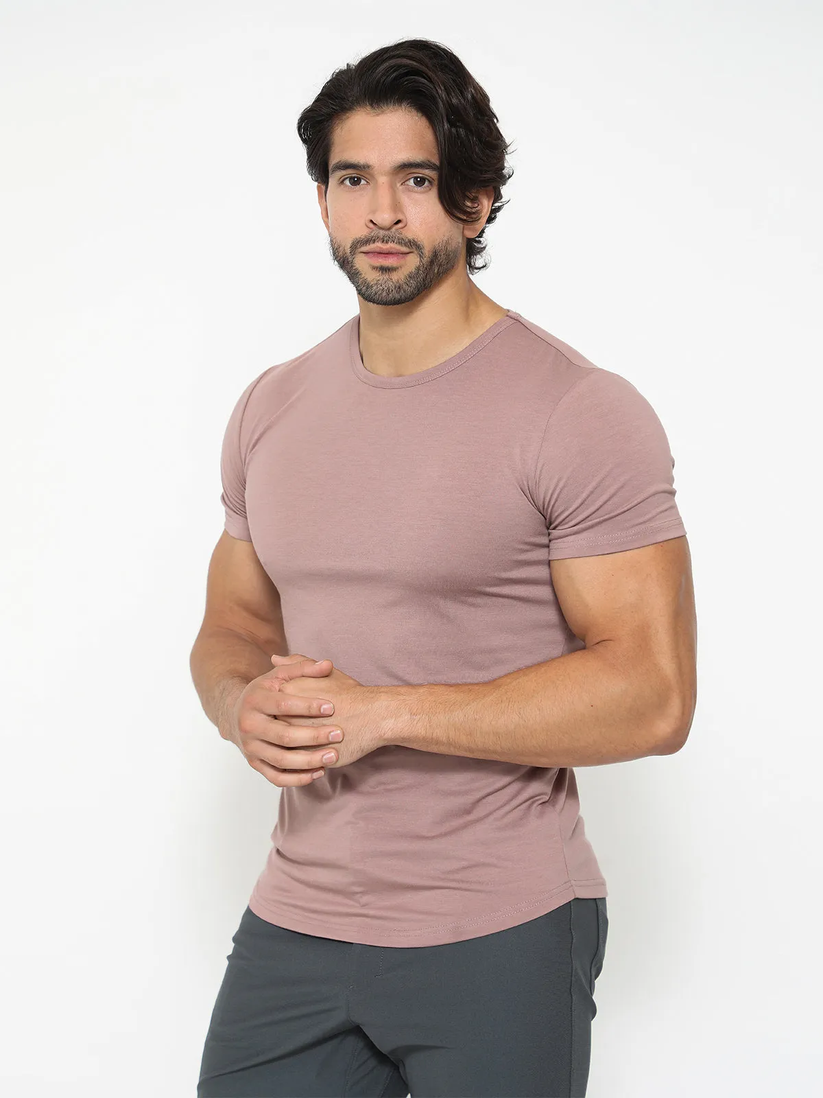 All Day Elite Curve-Hem Tee Stretch Short Sleeve