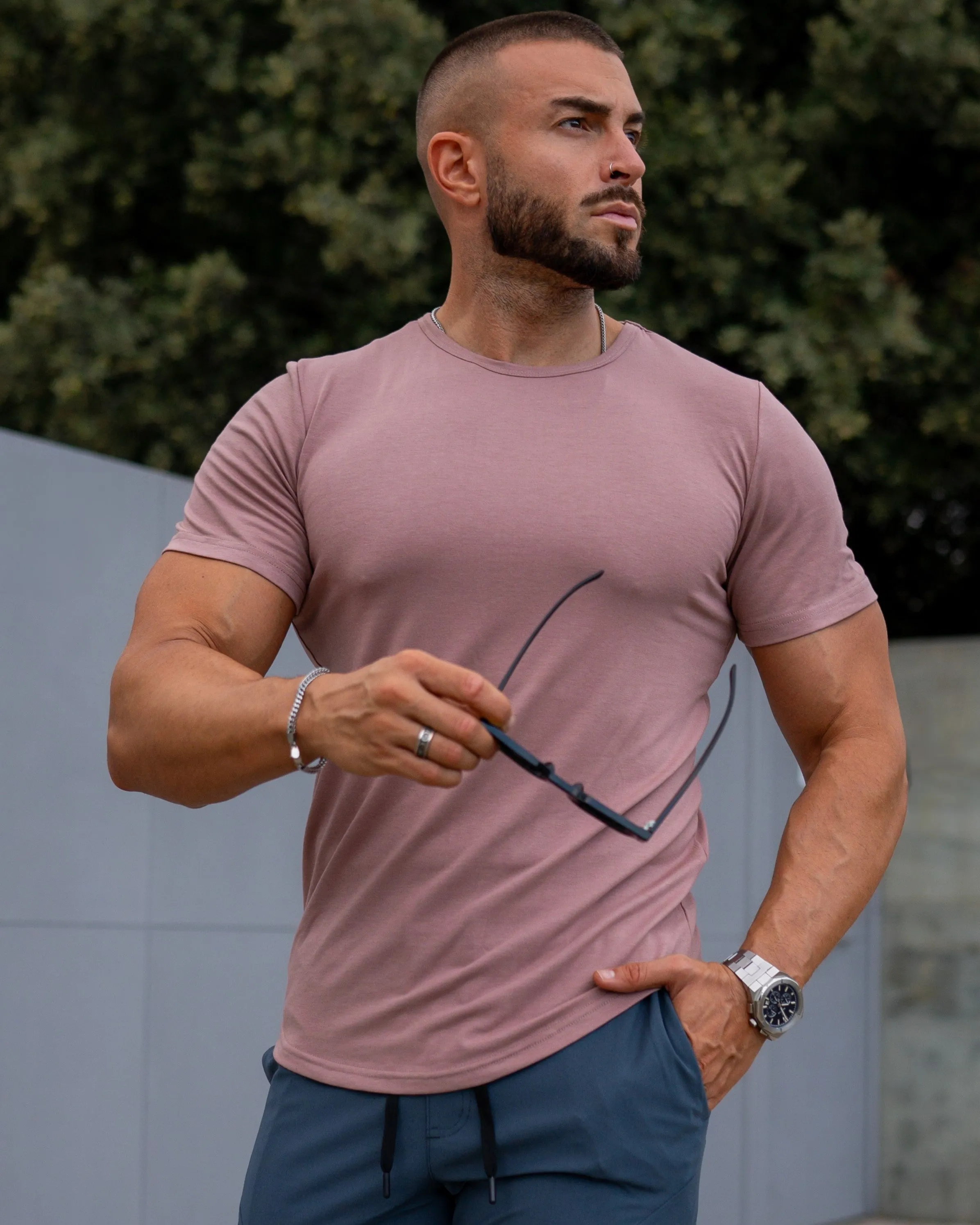 All Day Elite Curve-Hem Tee Stretch Short Sleeve