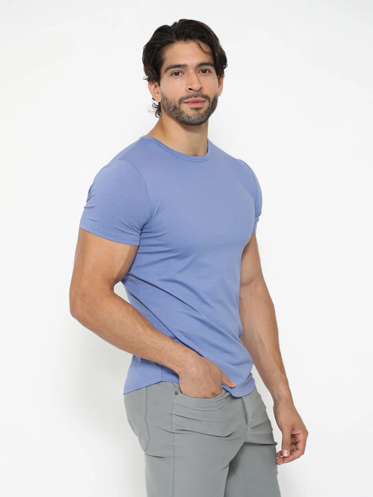 All Day Elite Curve-Hem Tee Stretch Short Sleeve