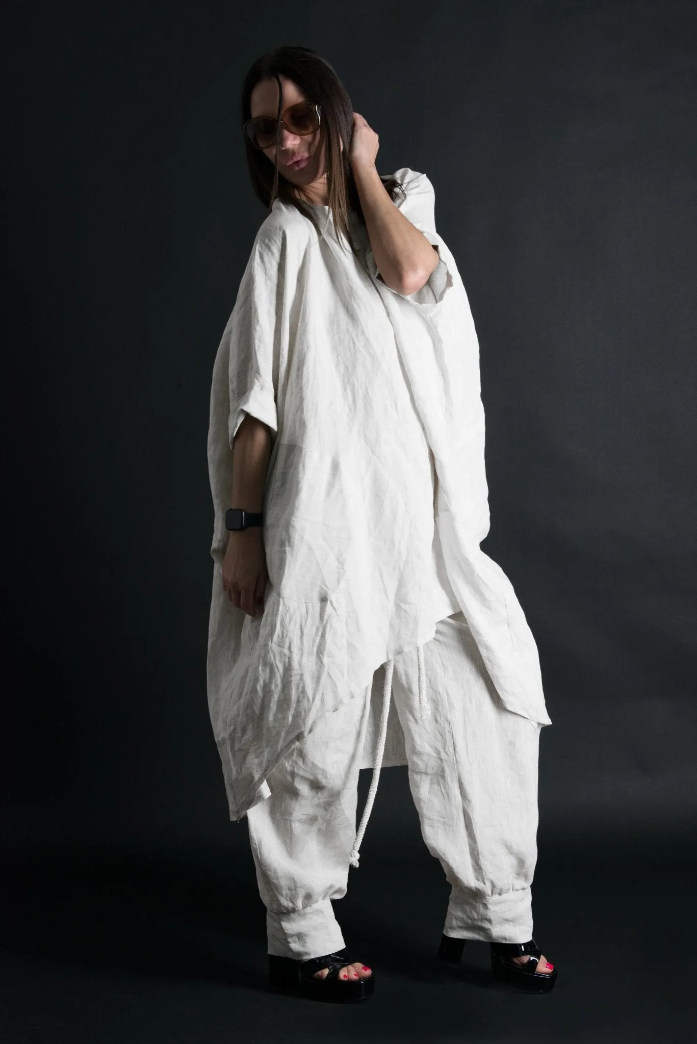 ANN Plus size Linen Tunic