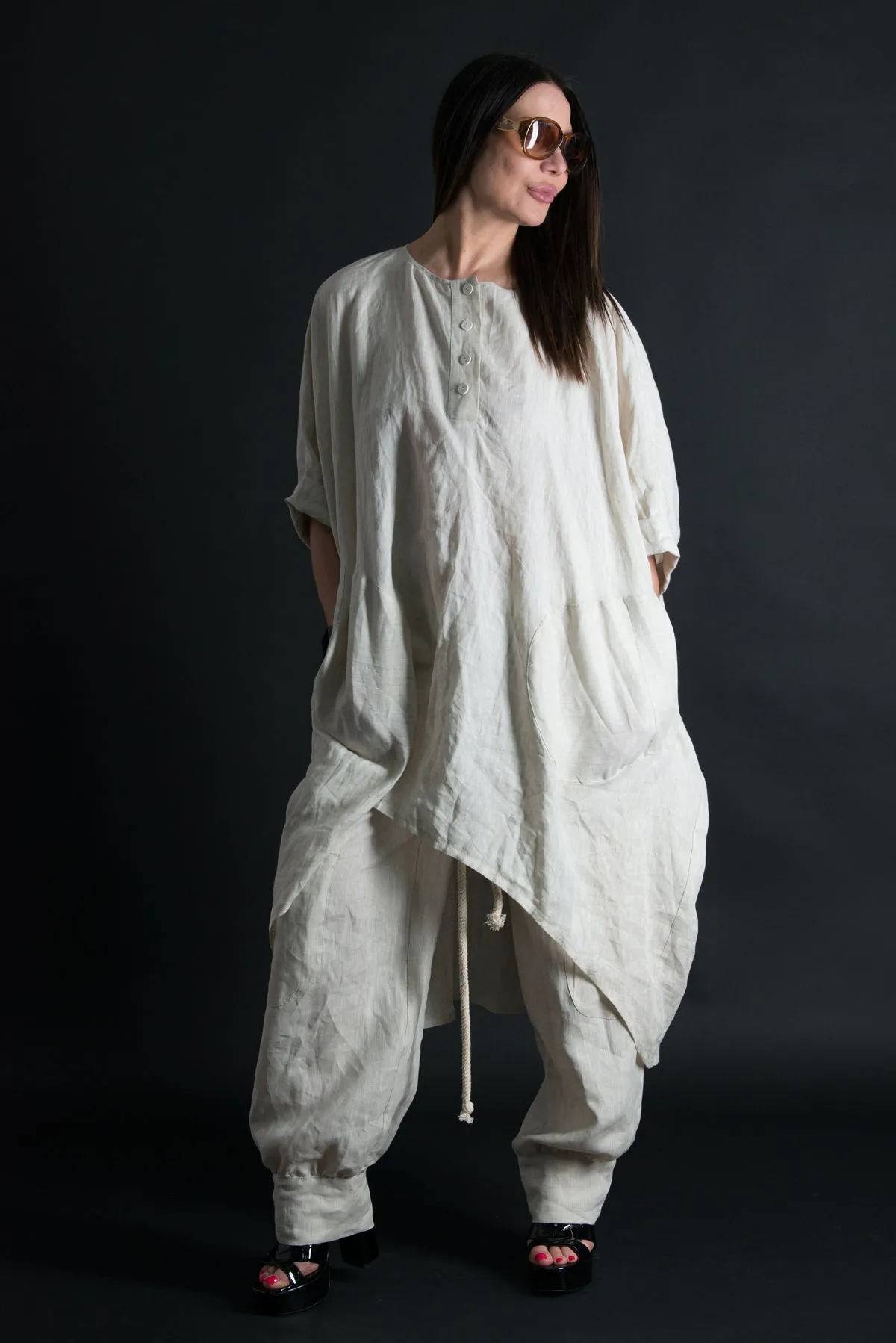 ANN Plus size Linen Tunic