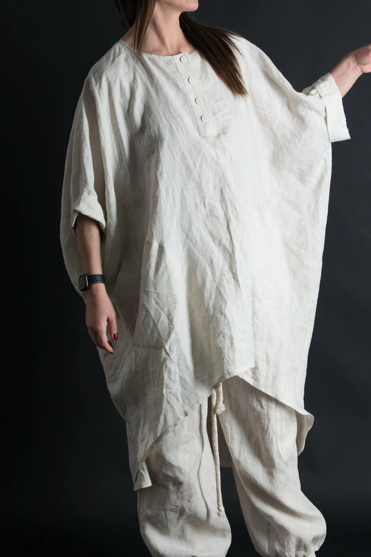 ANN Plus size Linen Tunic