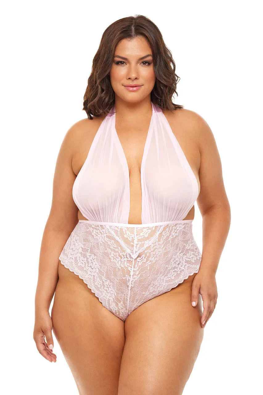 Aria Plunge Halter Teddy Pink