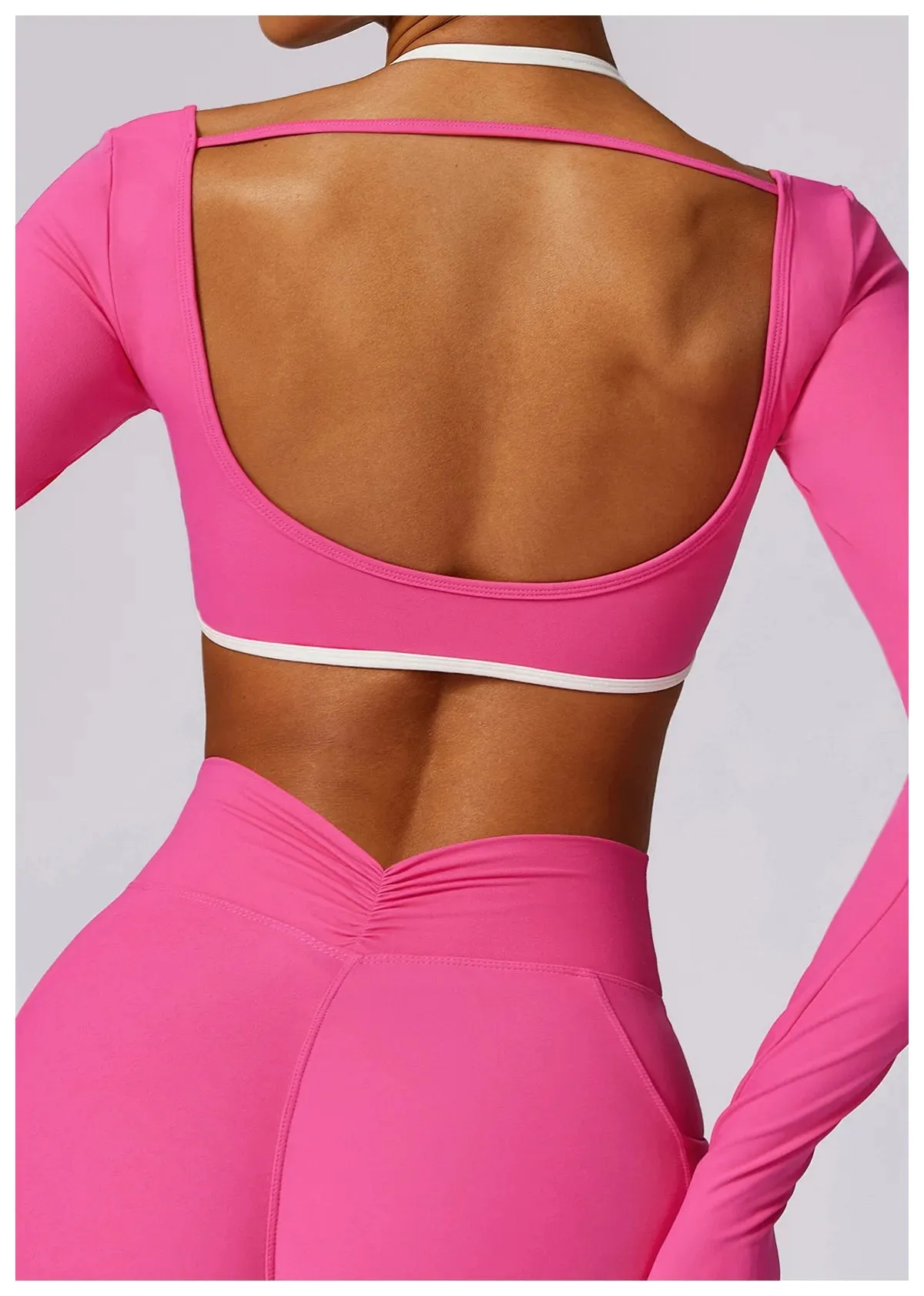 AURA LONG SLEEVE CROP ROSE