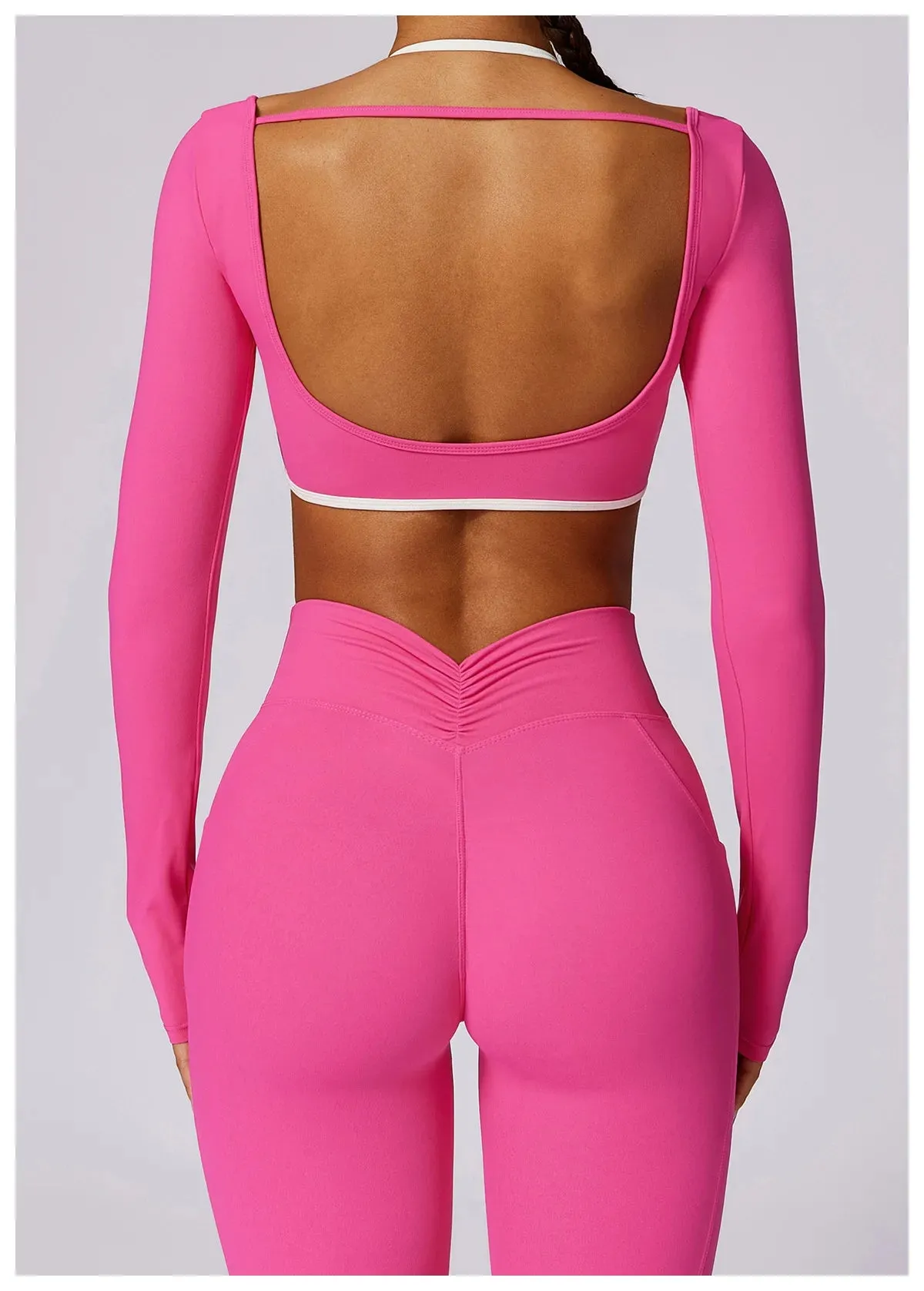 AURA LONG SLEEVE CROP ROSE