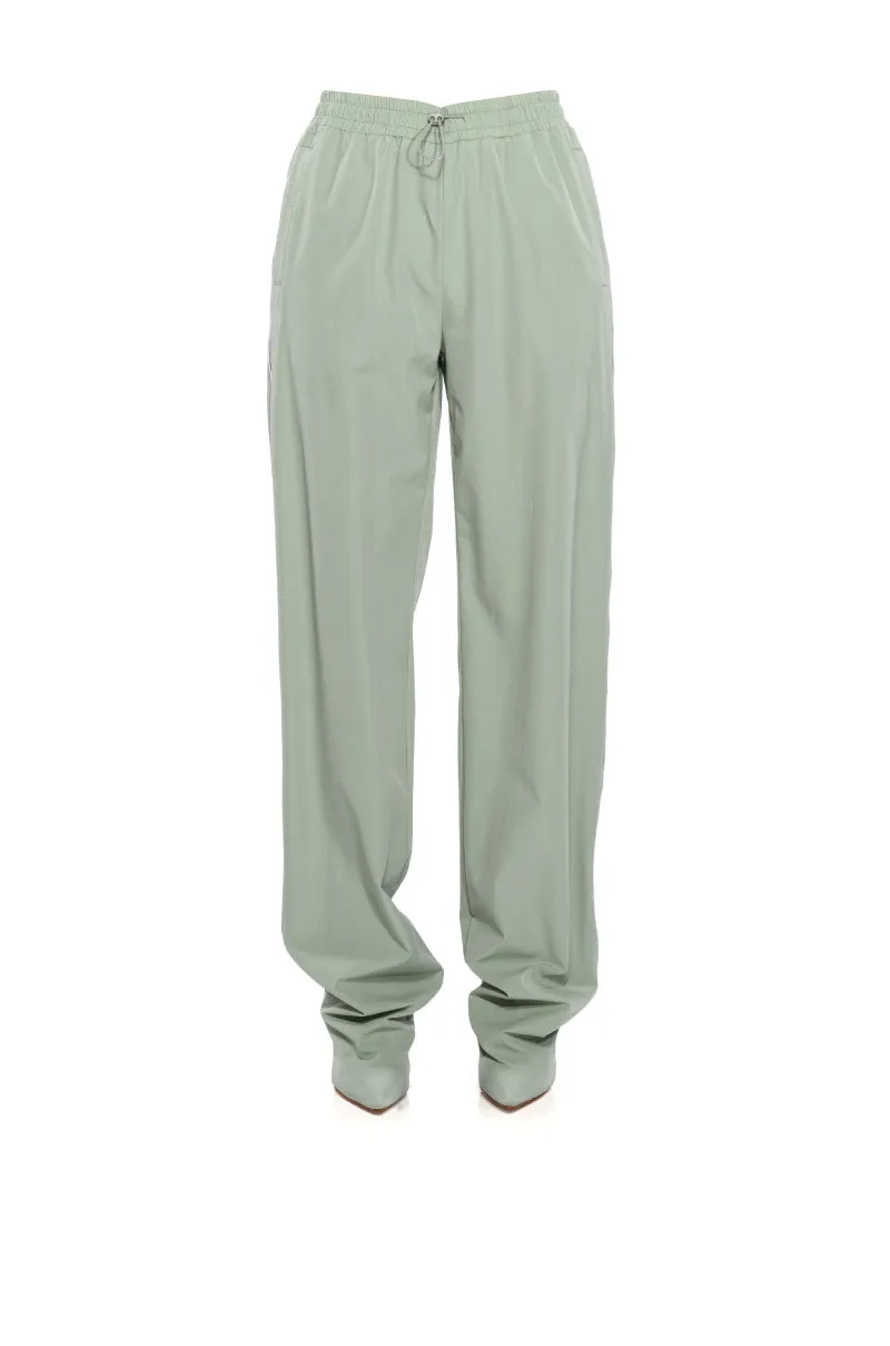 AZALEA WANG BOOT TRACK PANT IN SAGE GREEN