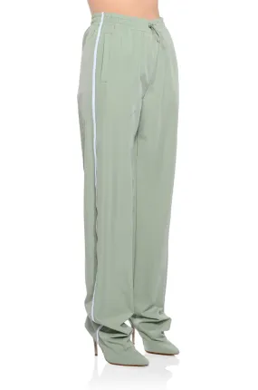 AZALEA WANG BOOT TRACK PANT IN SAGE GREEN