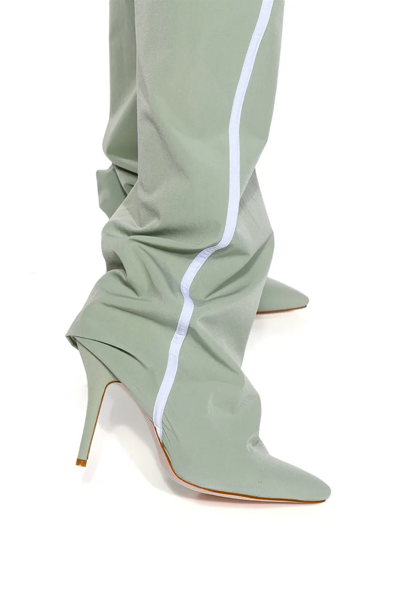 AZALEA WANG BOOT TRACK PANT IN SAGE GREEN