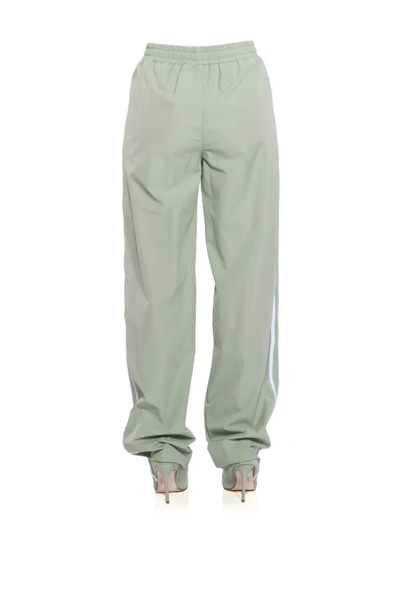 AZALEA WANG BOOT TRACK PANT IN SAGE GREEN