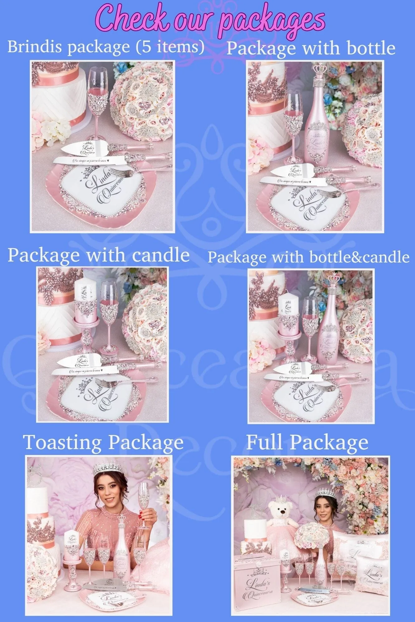 Azul celeste Quinceanera package