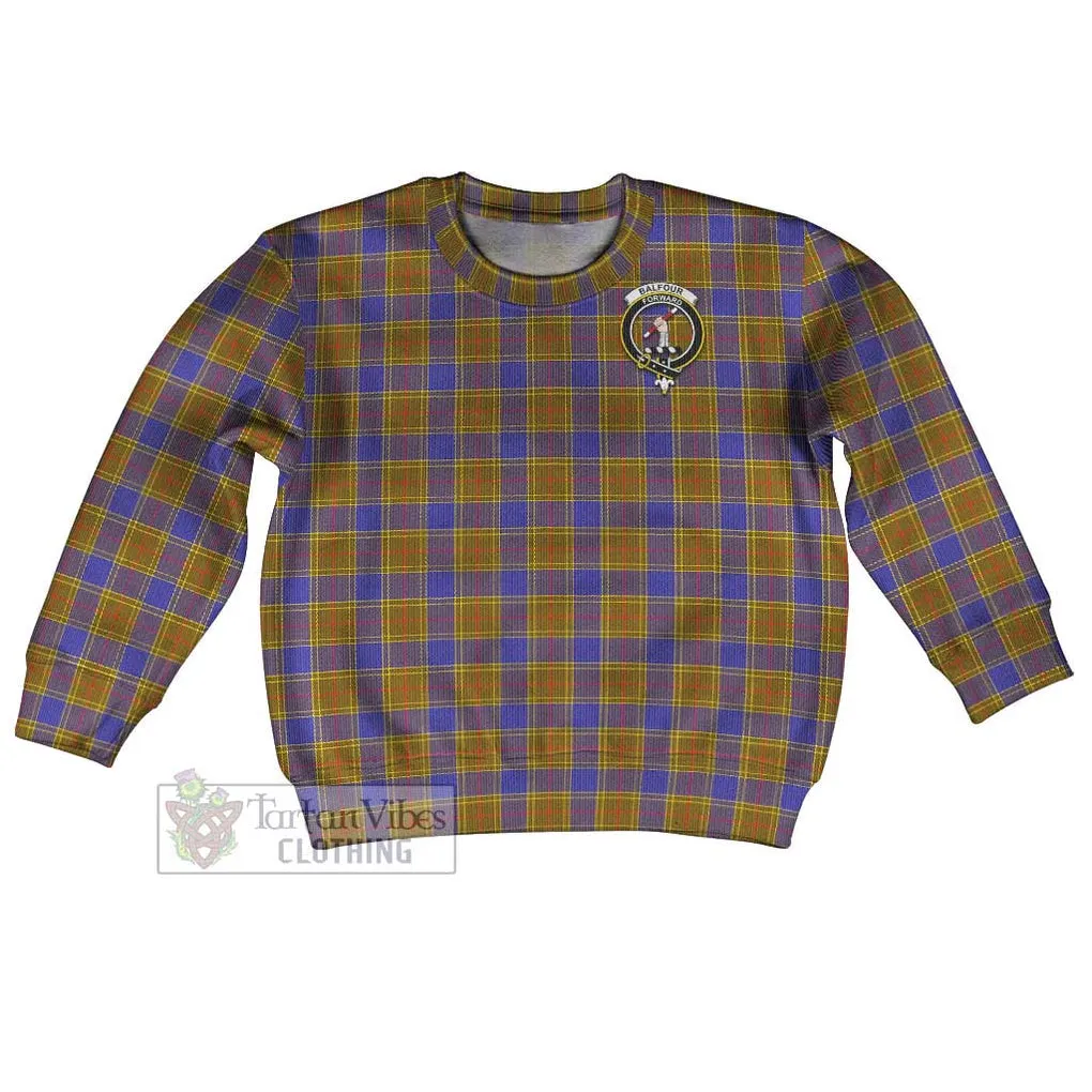 Balfour Tartan Kid Ugly Sweater with Family Crest