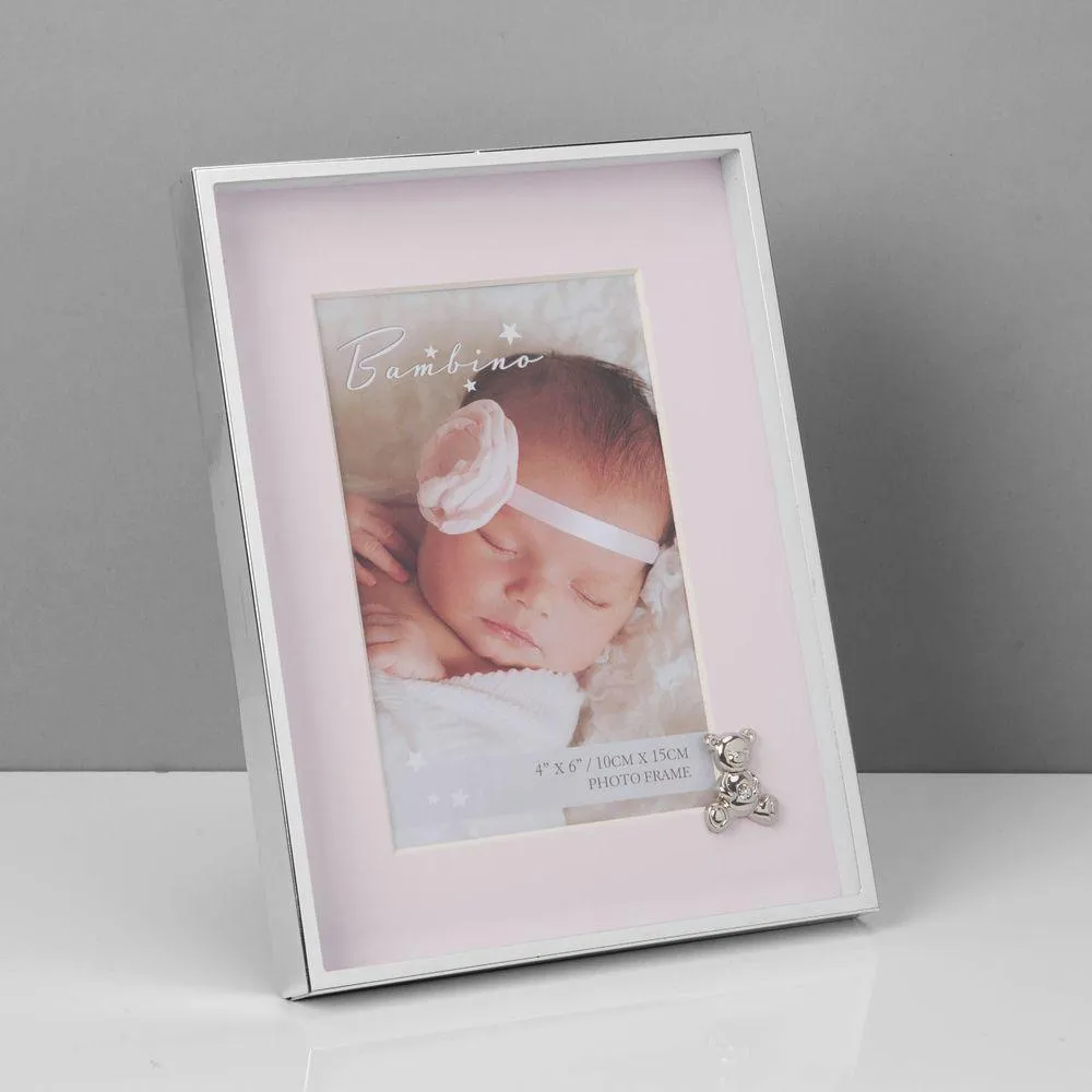 Bambino Teddy & Pink Silver-Plated Frame