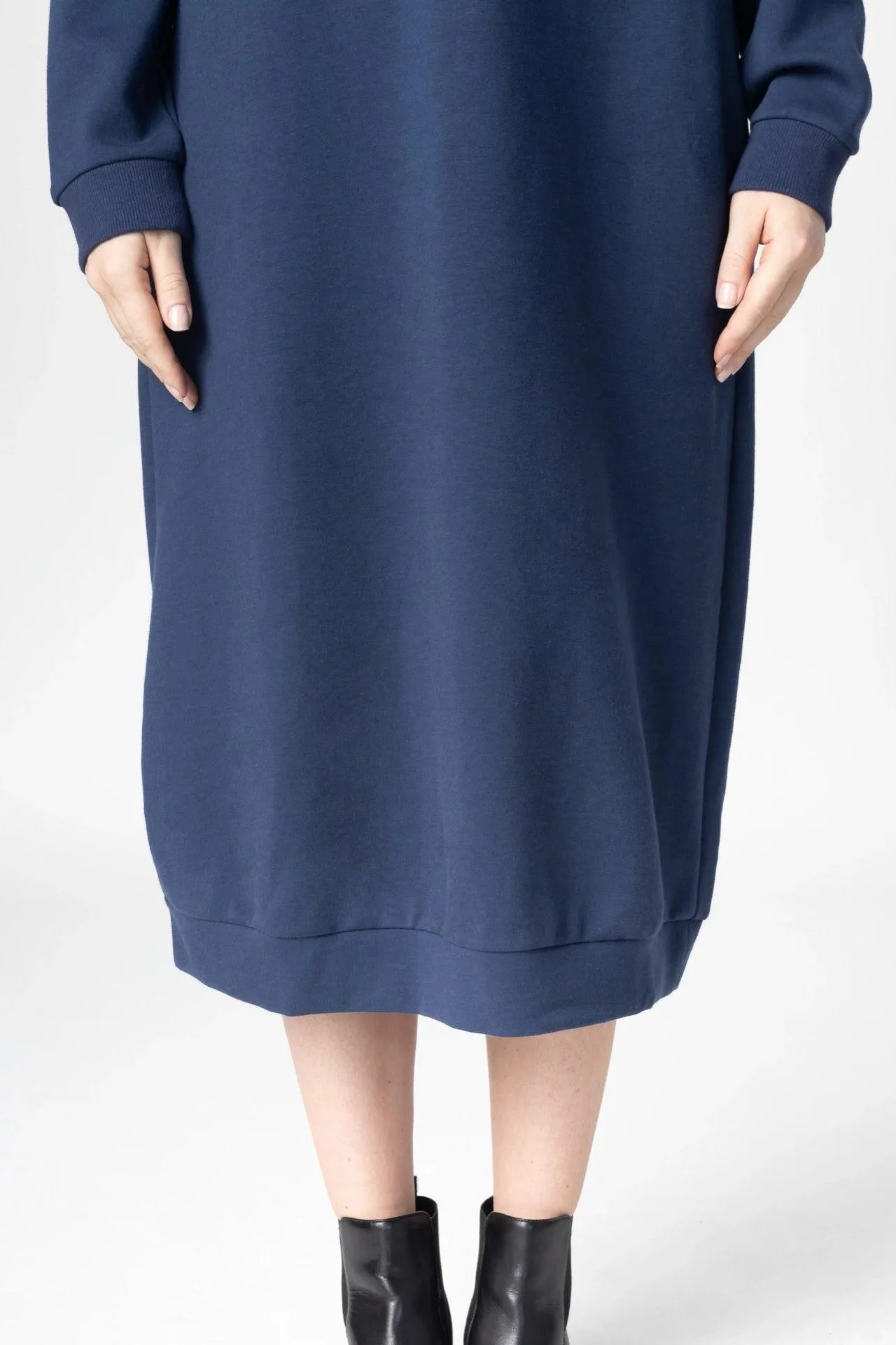 Bamboo Bonded Jersey Long Length Sweatshirt Dress