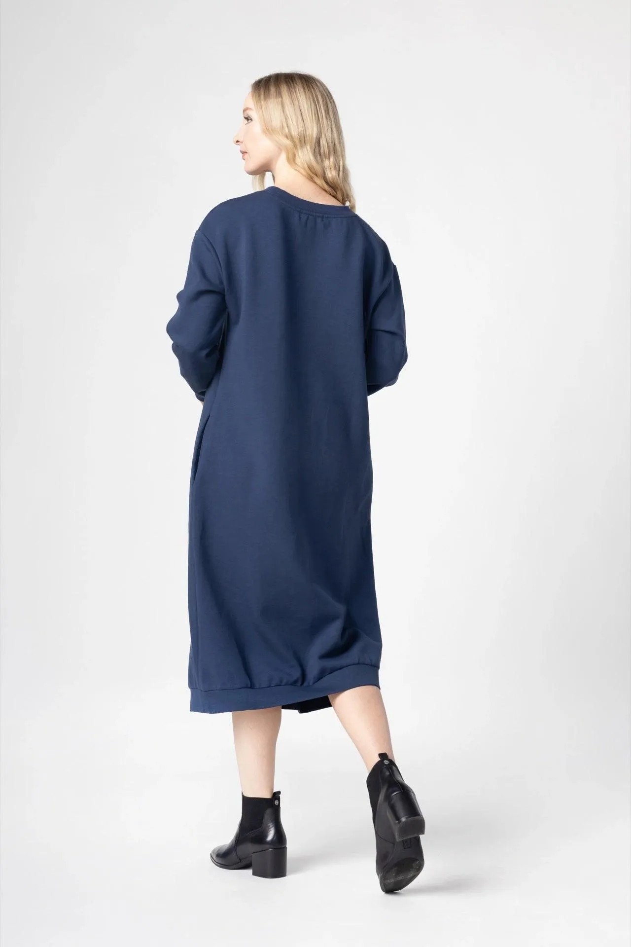 Bamboo Bonded Jersey Long Length Sweatshirt Dress