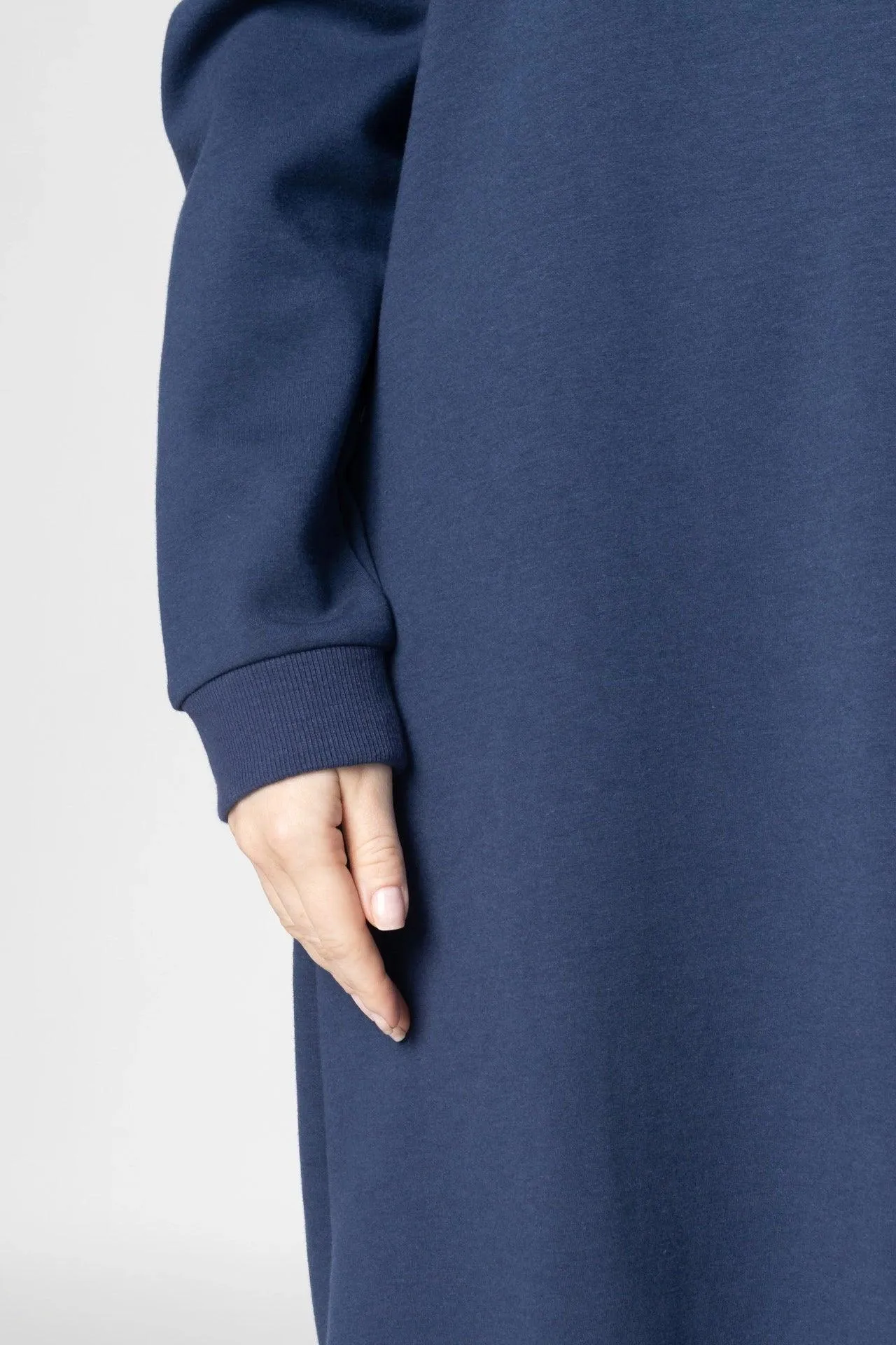 Bamboo Bonded Jersey Long Length Sweatshirt Dress