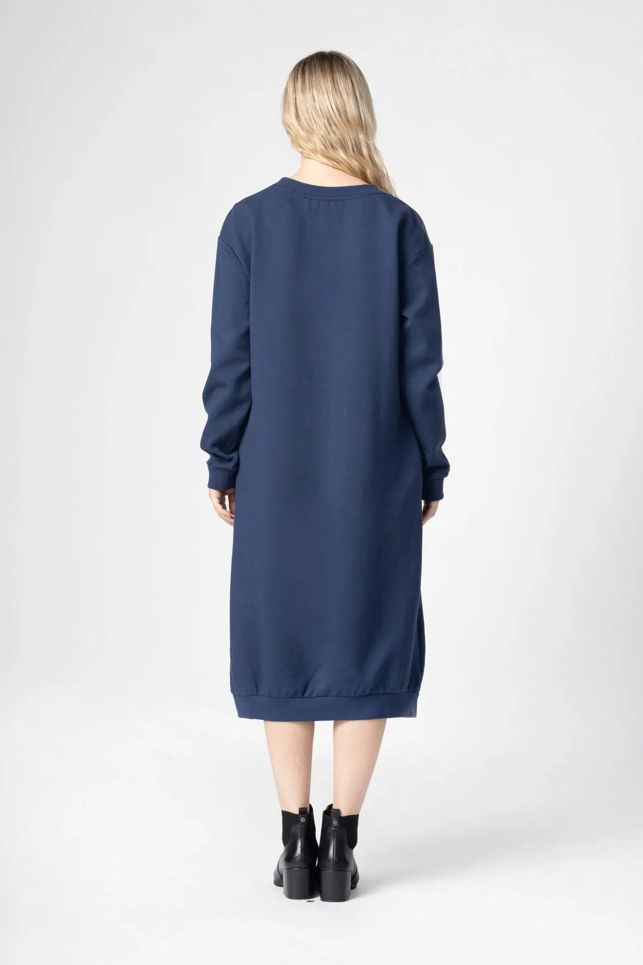 Bamboo Bonded Jersey Long Length Sweatshirt Dress