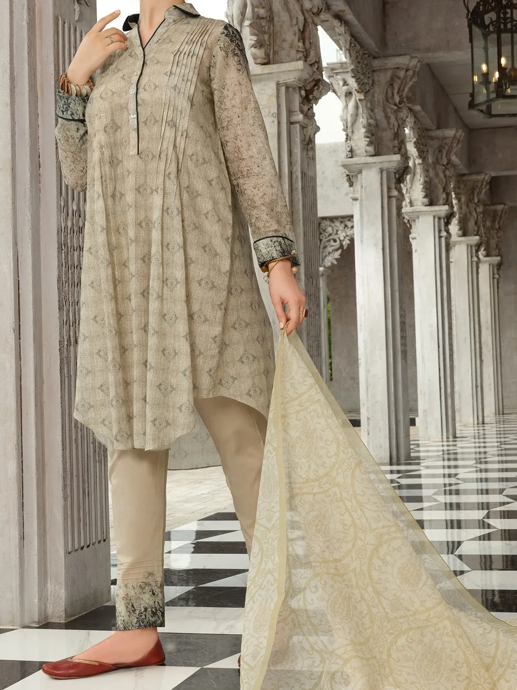 Beige 3 Piece Stitched - ALP-3PS-810