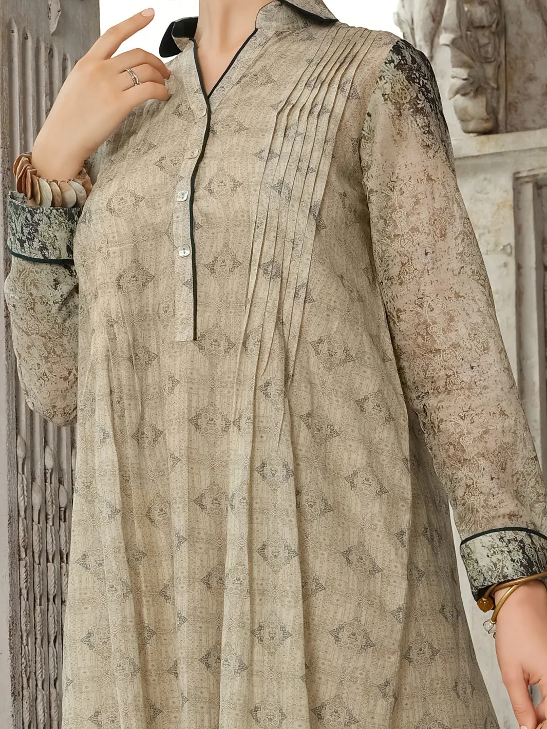 Beige 3 Piece Stitched - ALP-3PS-810