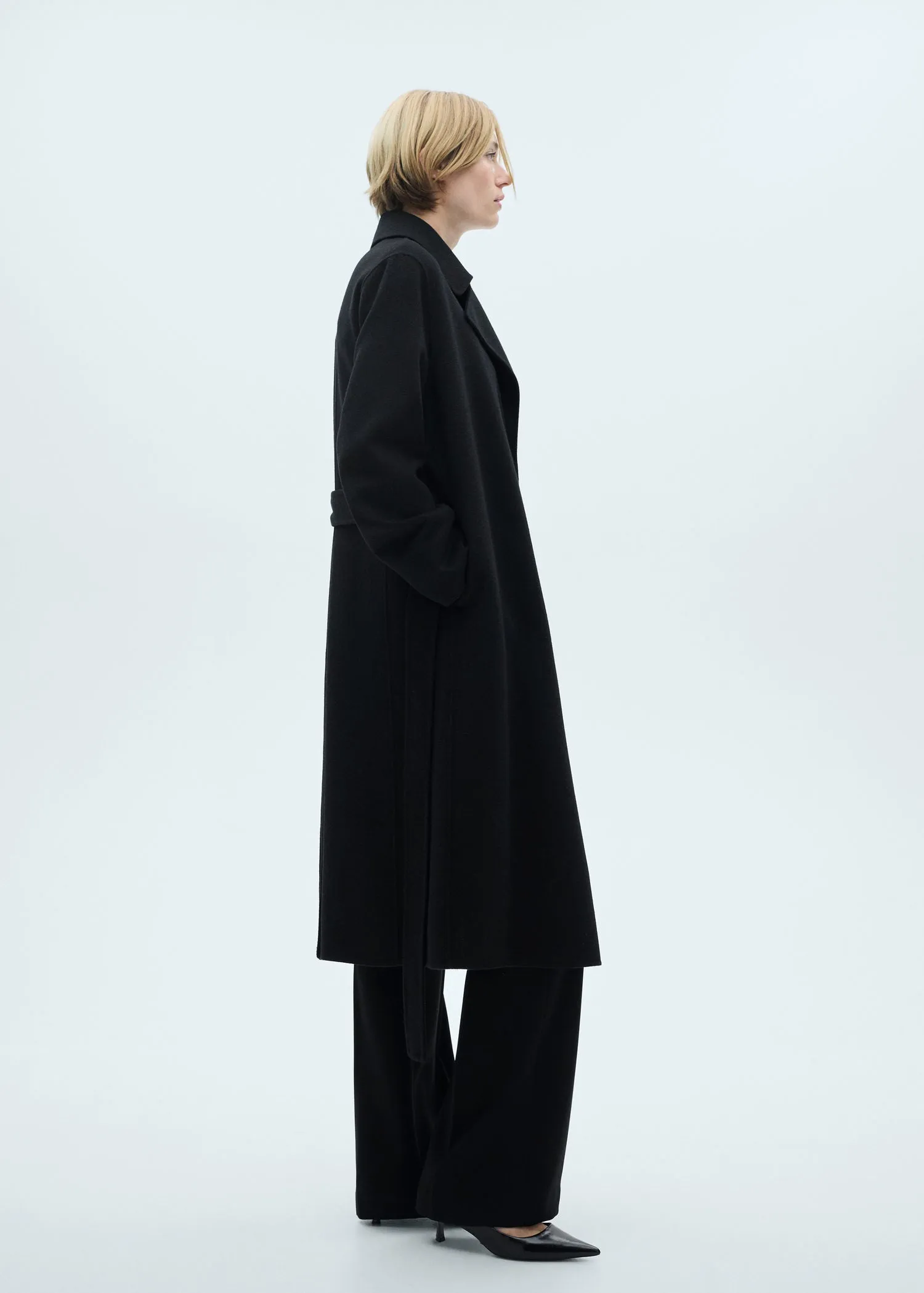 Belt handmade coat - Black