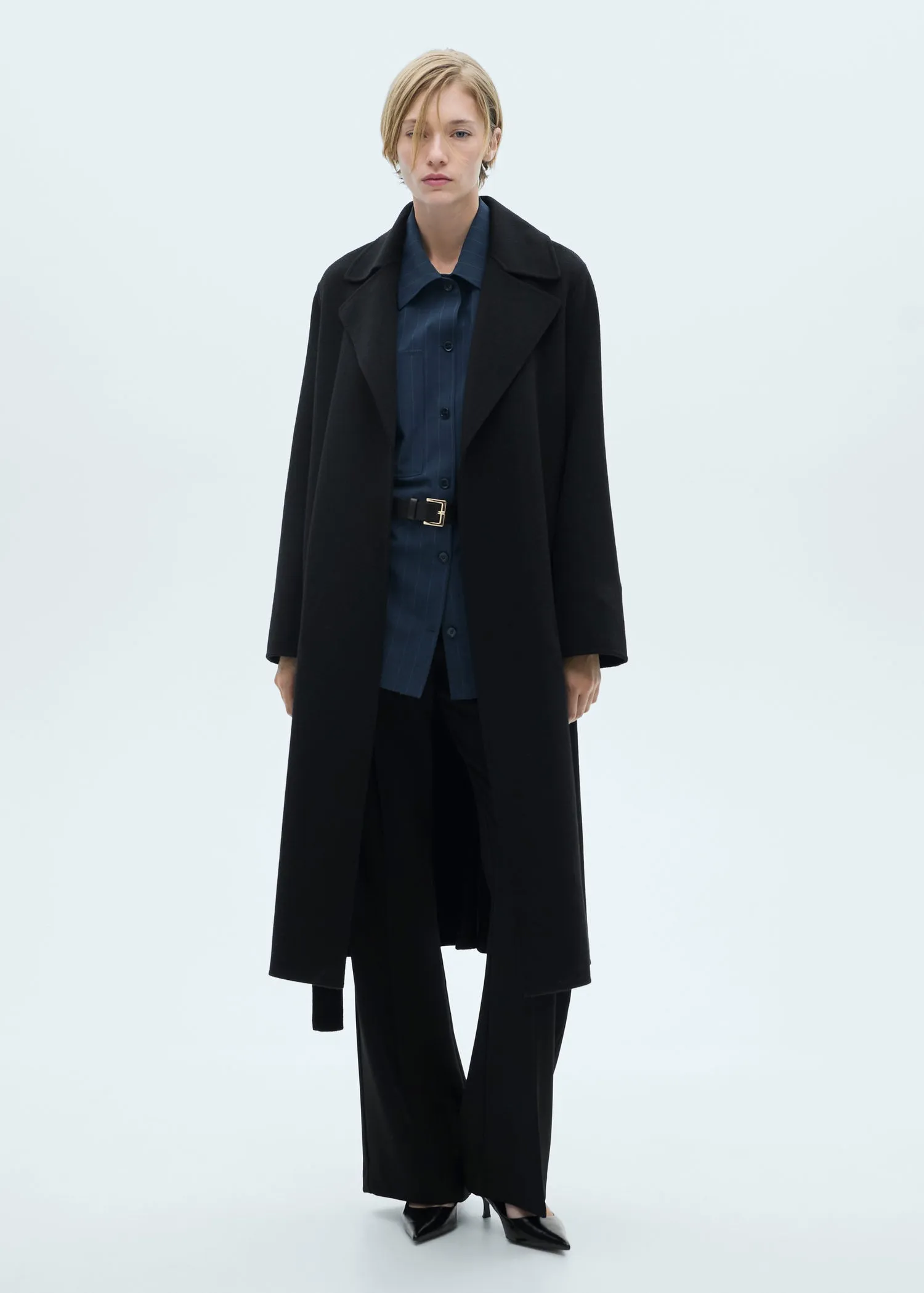 Belt handmade coat - Black