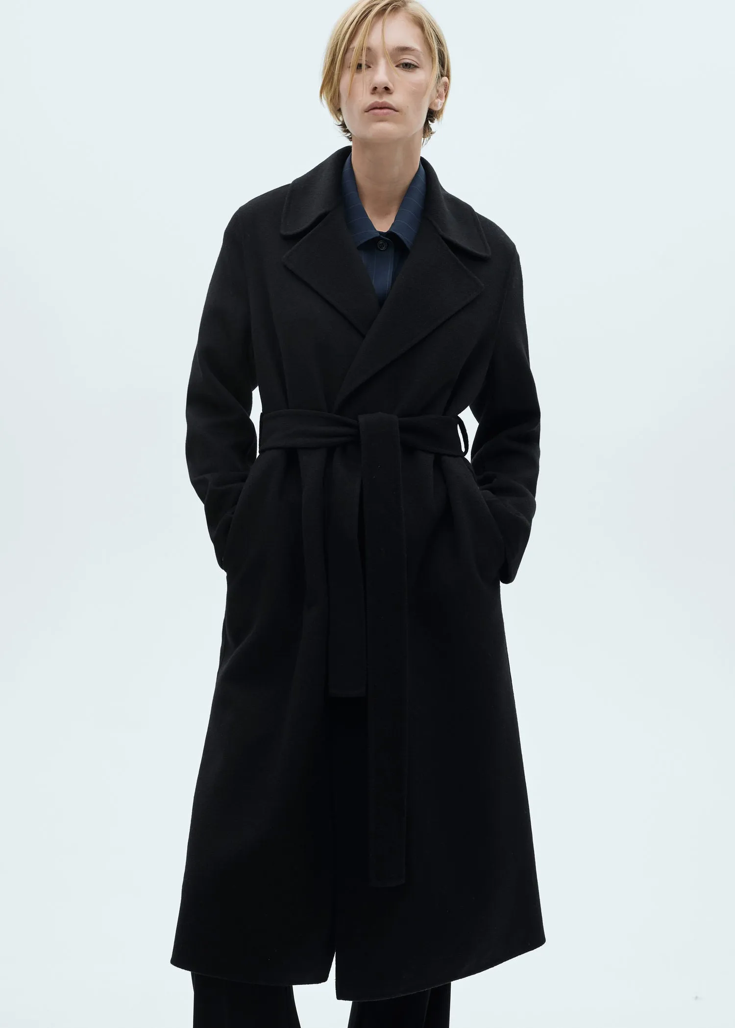 Belt handmade coat - Black