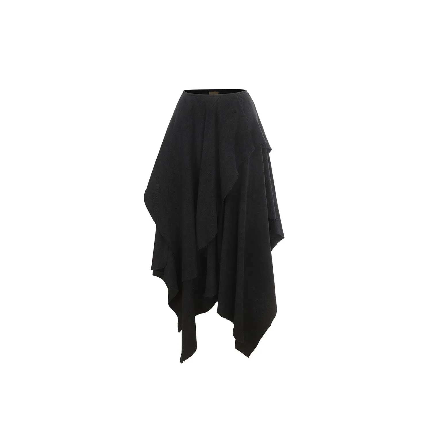 Black Dark Pattern Split-layer Skirt