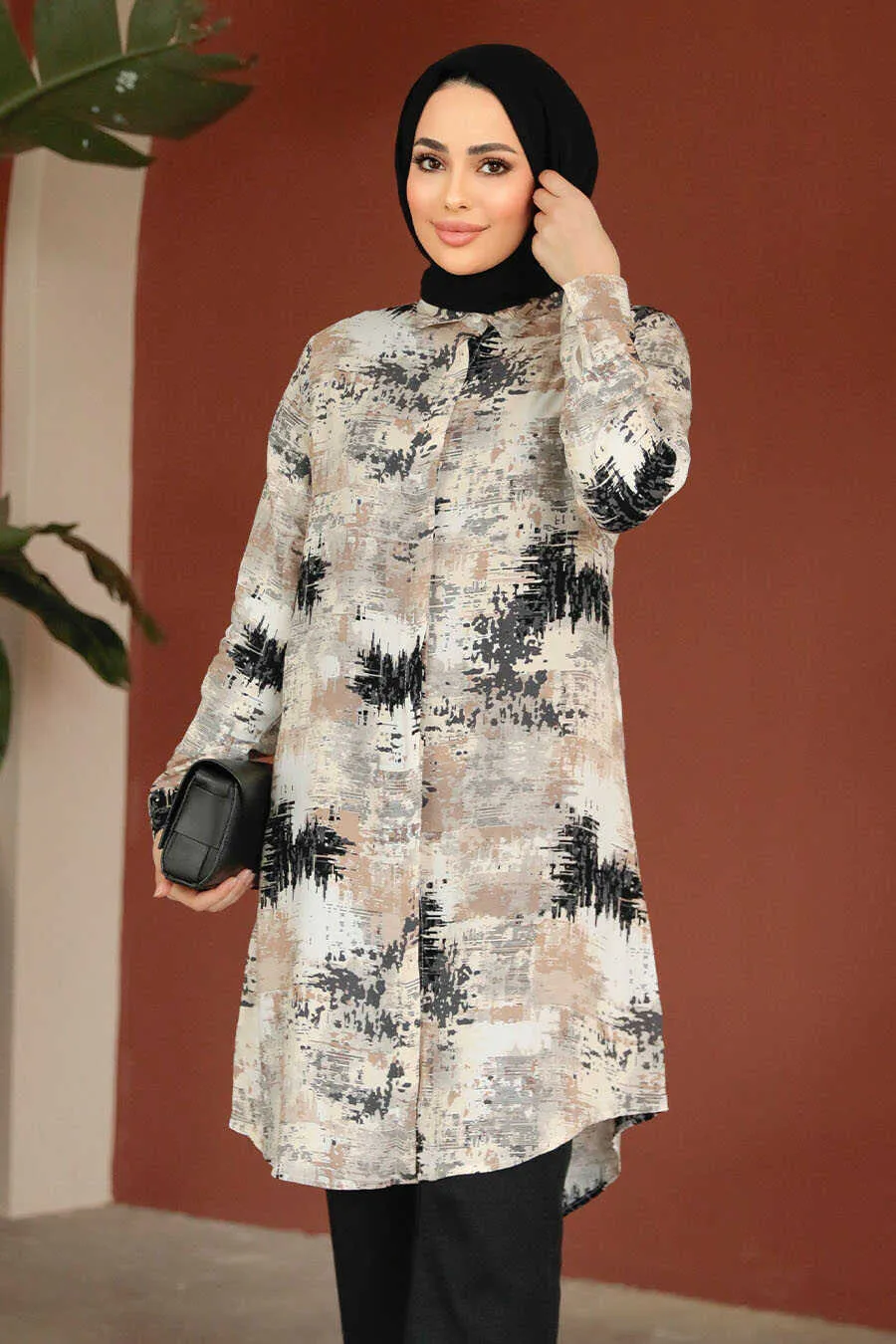 Black Printed Turkish Tunic