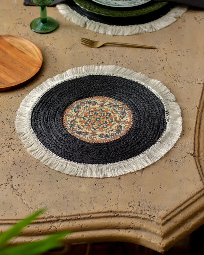 Bohemian Mandala Placemat - Black