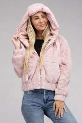 Bohemian Soft Plush Fluffy Zip-Up Teddy Hoodie