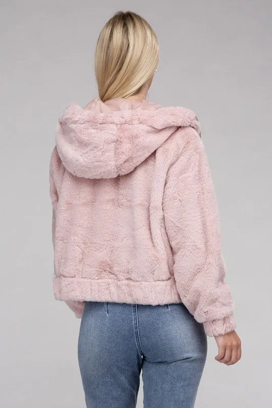 Bohemian Soft Plush Fluffy Zip-Up Teddy Hoodie