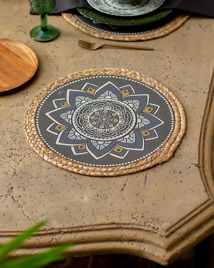 Boho Bliss Mandala Placemat - Grey