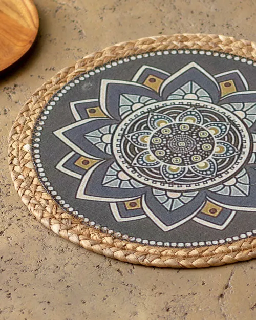 Boho Bliss Mandala Placemat - Grey