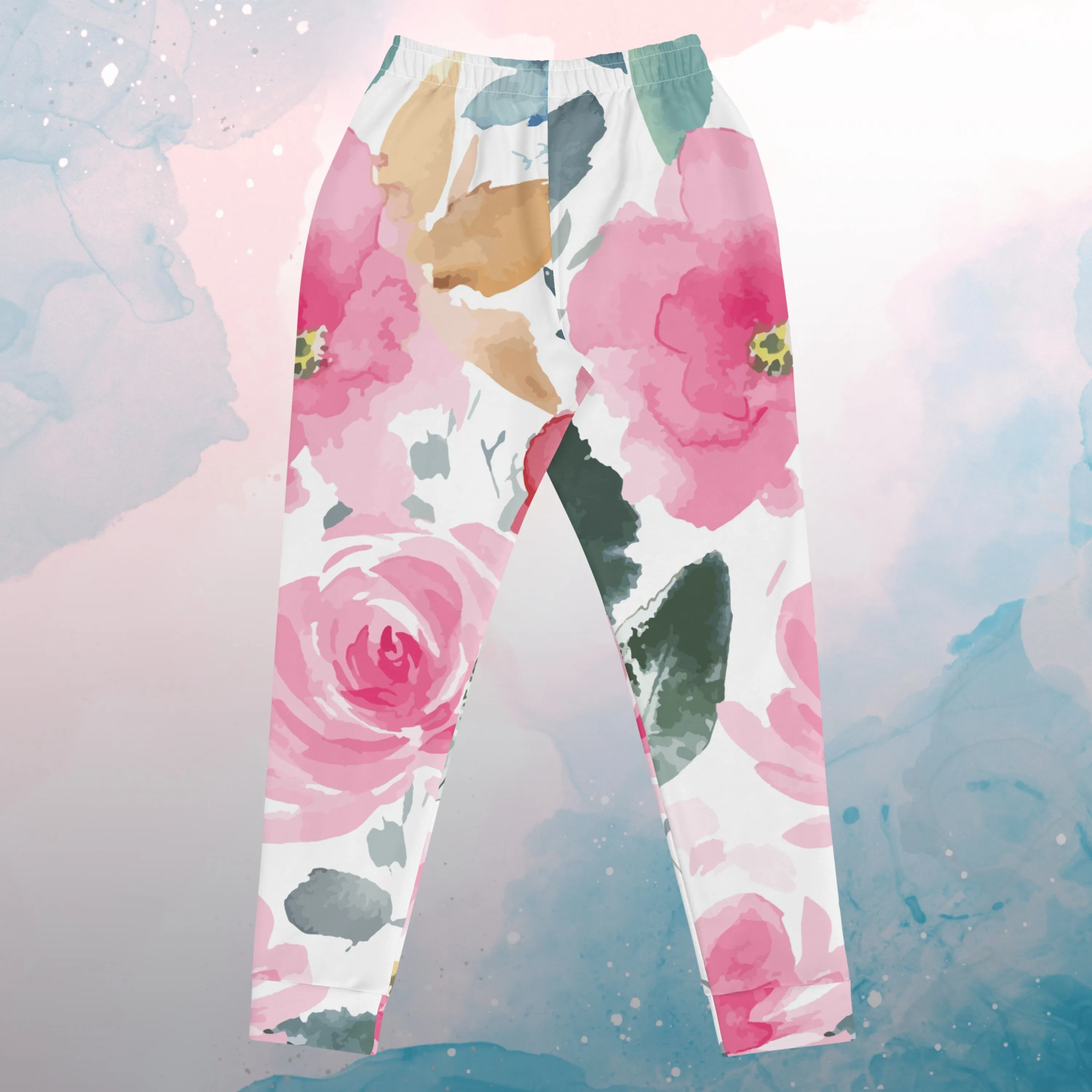 Bold Floral Pattern Womens Joggers Sweatpants