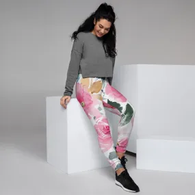 Bold Floral Pattern Womens Joggers Sweatpants