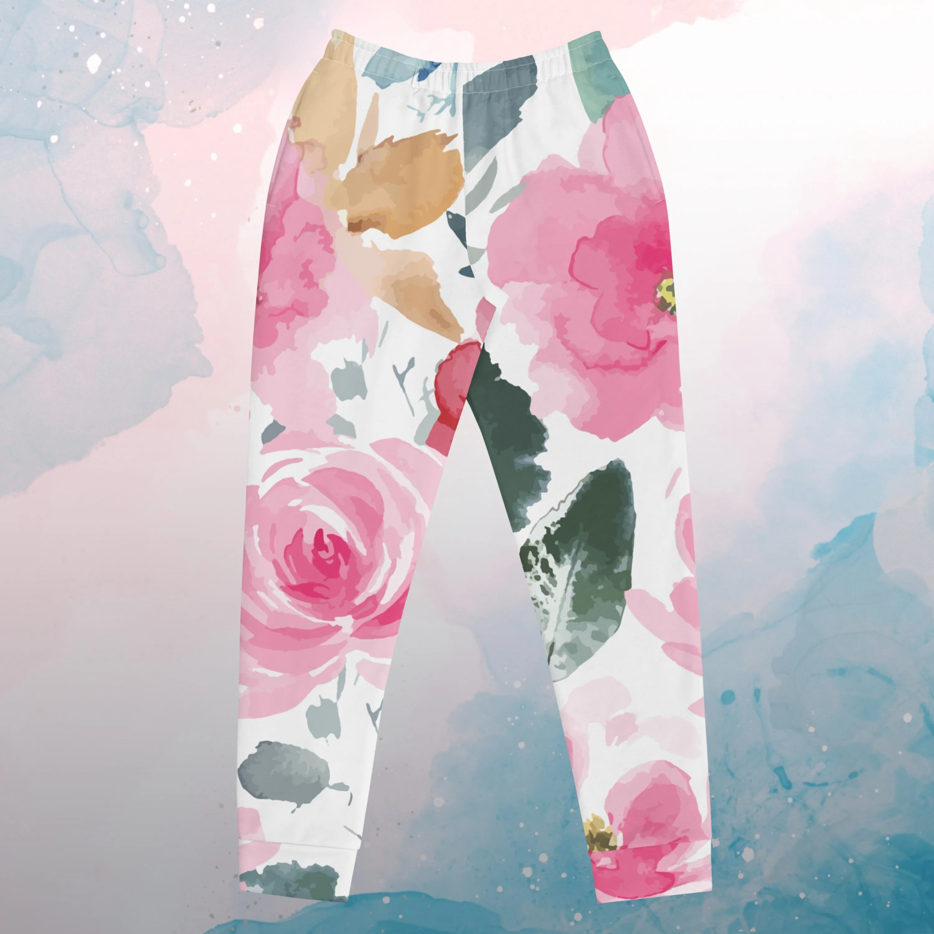 Bold Floral Pattern Womens Joggers Sweatpants