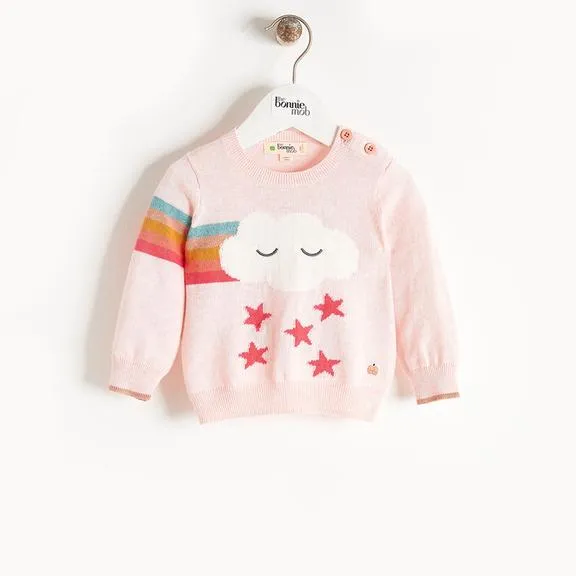 Bonnie Mob Grandmaster Rainbow Cloud Pink Sweater