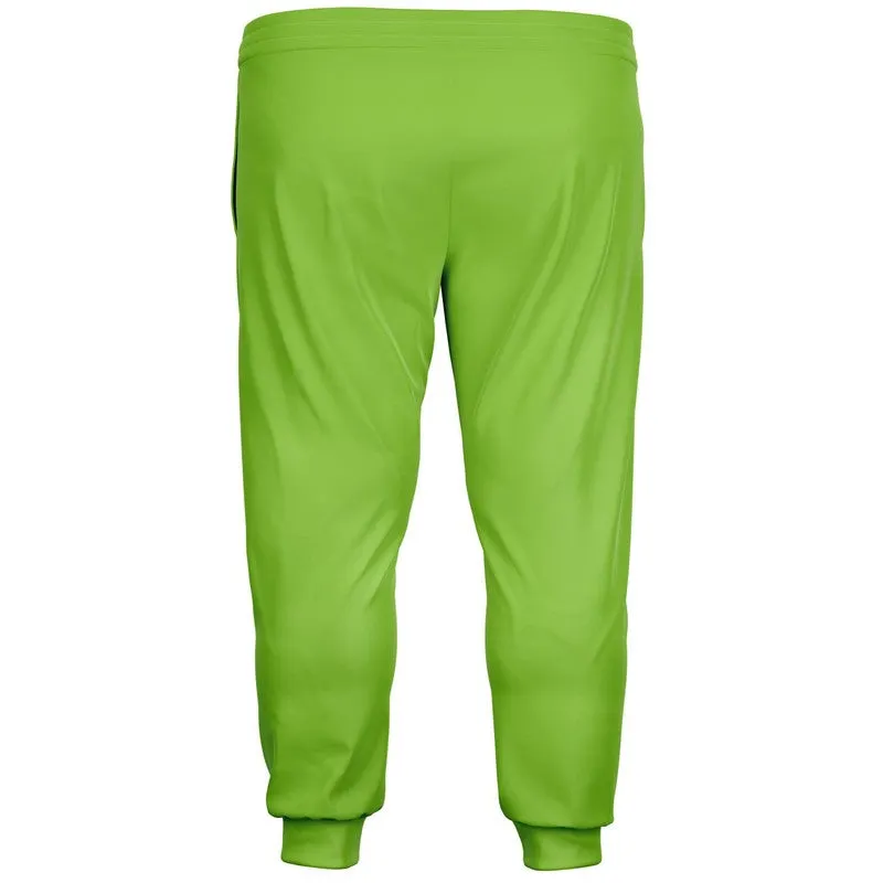 Bright Warm Green Joggers | Unisex | with PLUS sizes | Bright Pure Warm Green | C50M0Y100K0