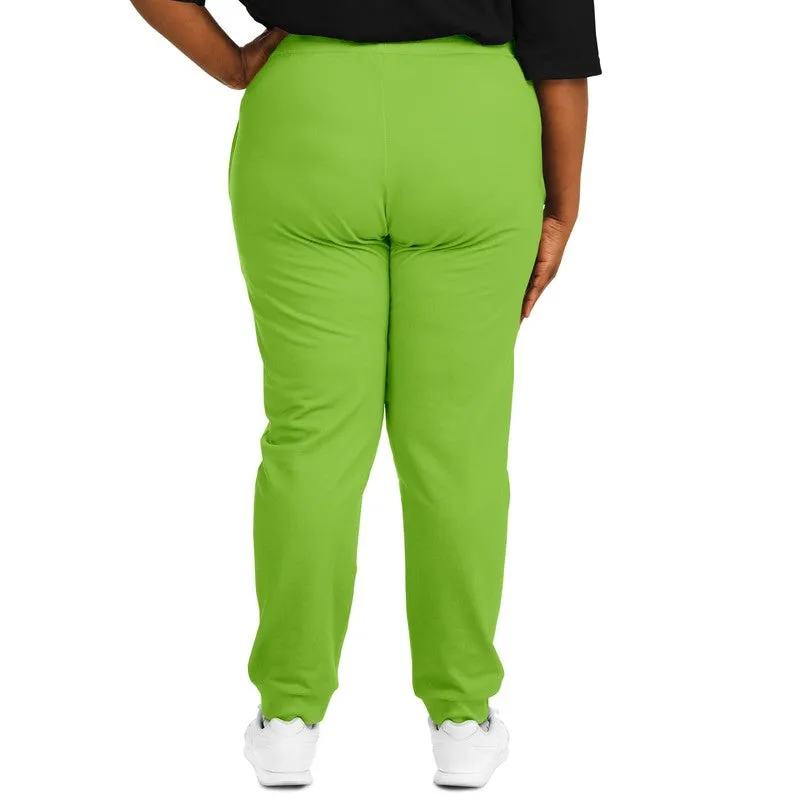 Bright Warm Green Joggers | Unisex | with PLUS sizes | Bright Pure Warm Green | C50M0Y100K0