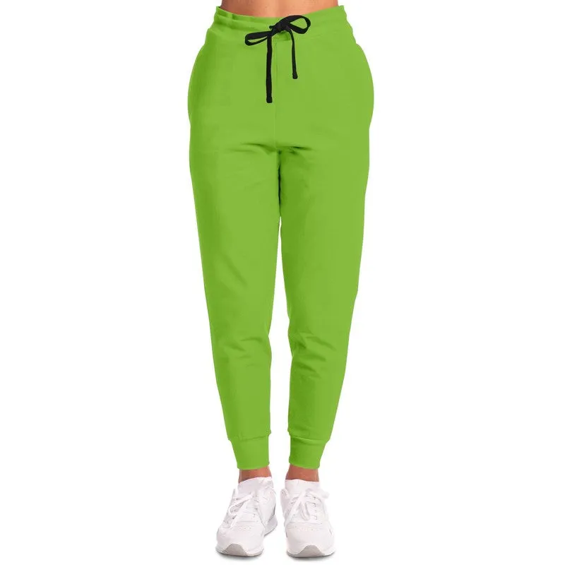 Bright Warm Green Joggers | Unisex | with PLUS sizes | Bright Pure Warm Green | C50M0Y100K0