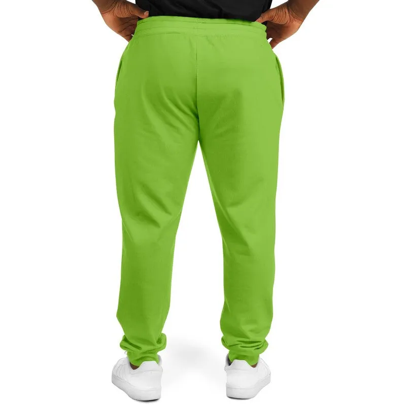 Bright Warm Green Joggers | Unisex | with PLUS sizes | Bright Pure Warm Green | C50M0Y100K0