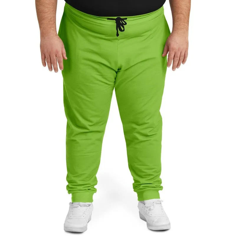 Bright Warm Green Joggers | Unisex | with PLUS sizes | Bright Pure Warm Green | C50M0Y100K0