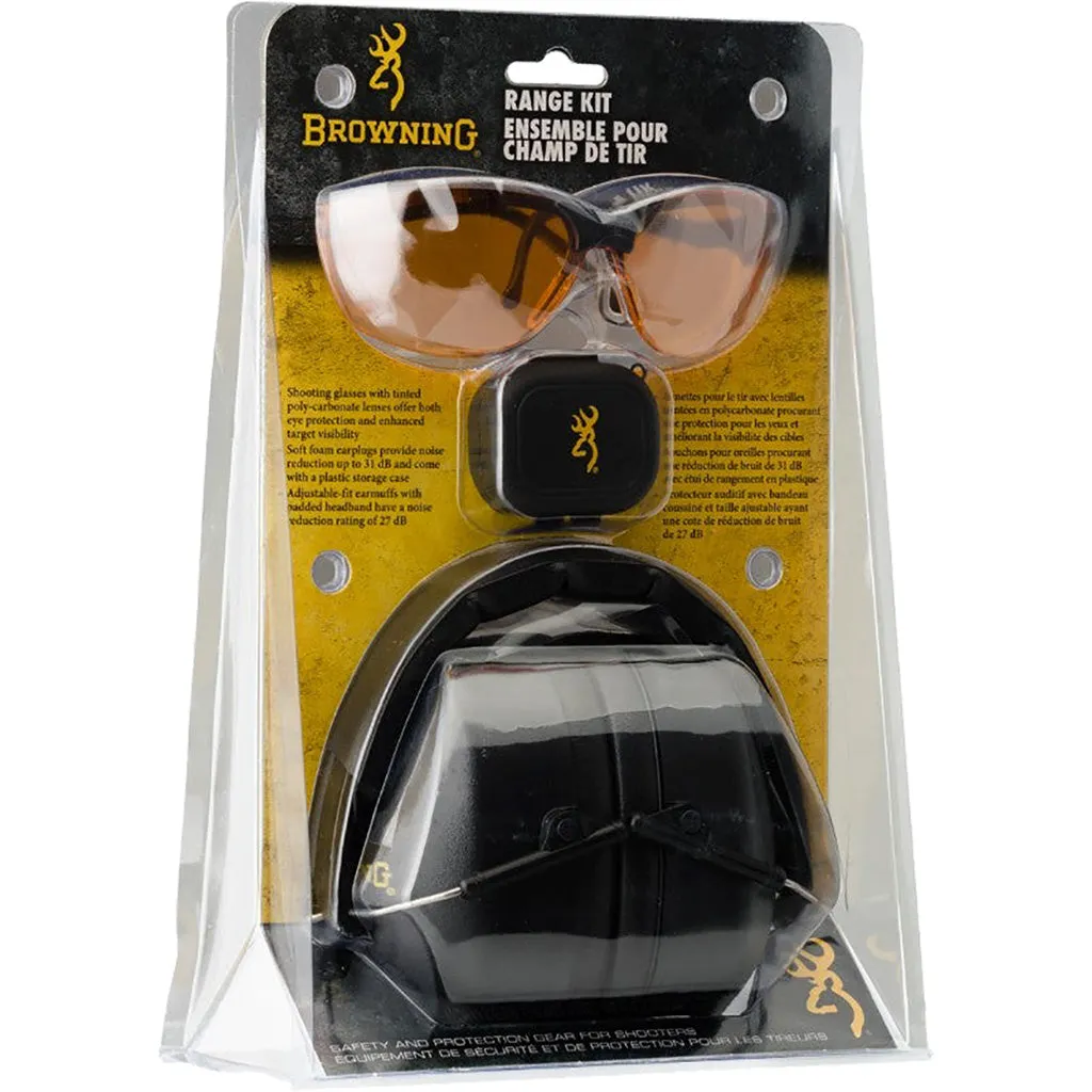 Browning Hearing & Eye Protection Range Kit Black