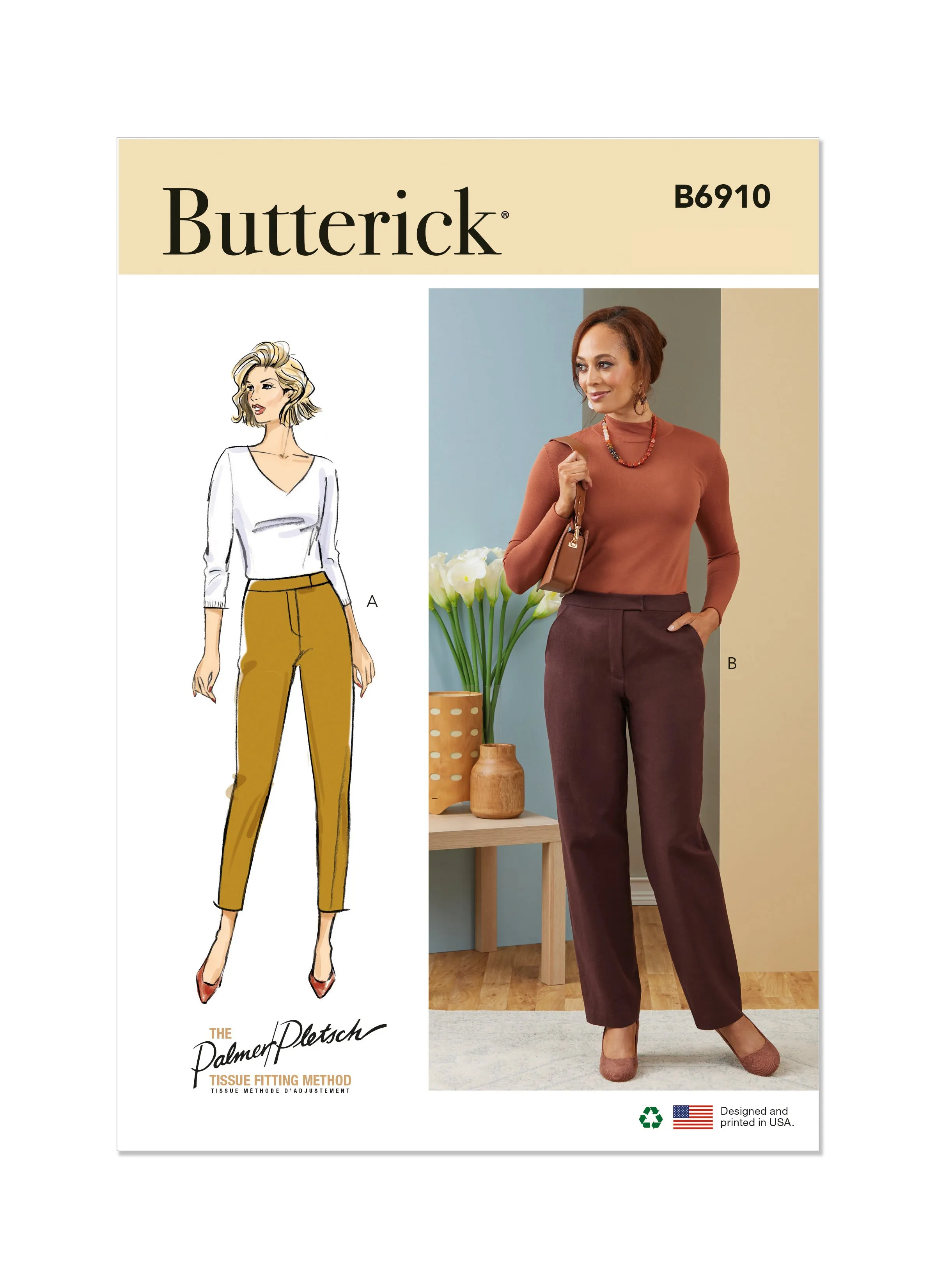 Butterick sewing pattern 6910 Misses' Trousers by Palmer/Pletsch